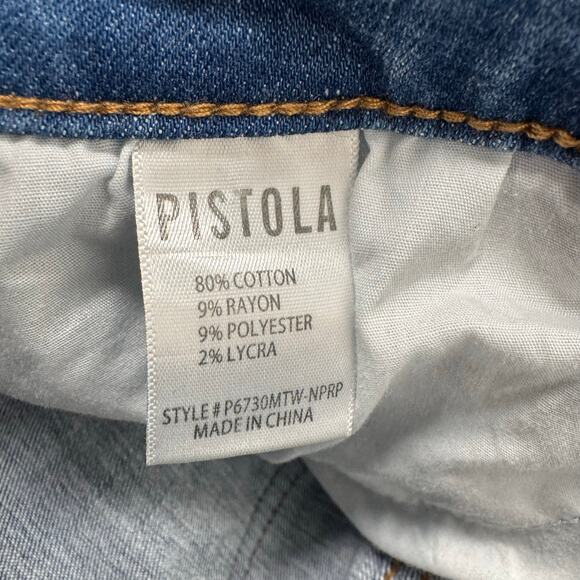 Pistola Women's Blue Mid Rise Stretch Crop Cotton Blend Skinny Jeans Size 27 - Picture 8 of 9